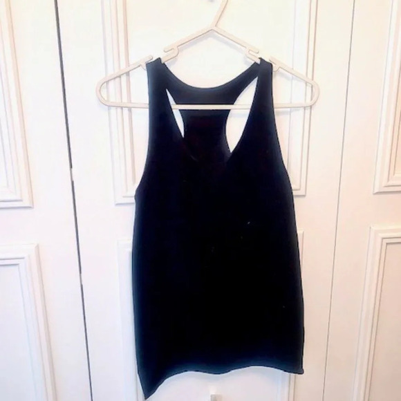 Dri-fit style black racer back tank w/bra - Picture 1 of 4